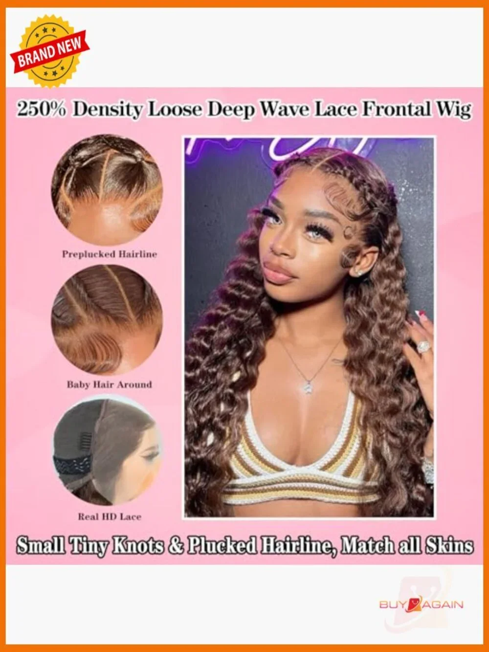 28 Inch 250% Density HD Lace Front Wig Loose Deep Wave 100% Human Hair Full